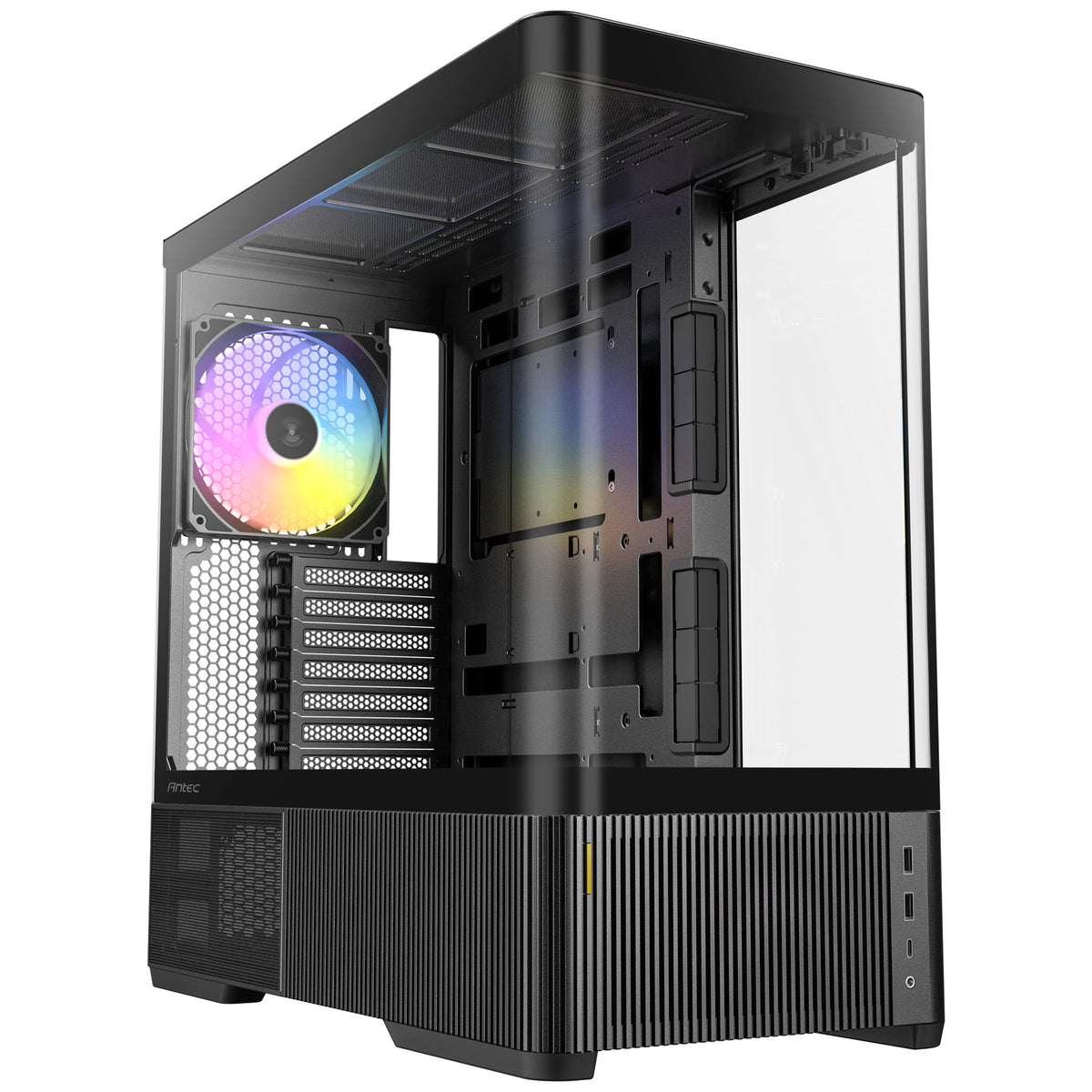 Antec C6 Curve Argb Midi-Tower-Gehäuse (schwarz | 2x USB-A | 1x USB-C | gehärtetes Glas)