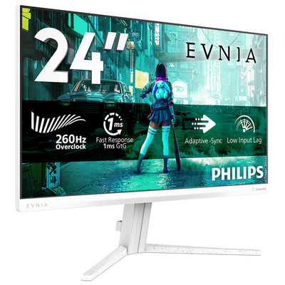 Philips Evnia 24m2n3201pl 23,8 Monitor (weiß, 1x HDMI 2.1, 1x Display Port 1.4, 260 Hz (übertaktet))