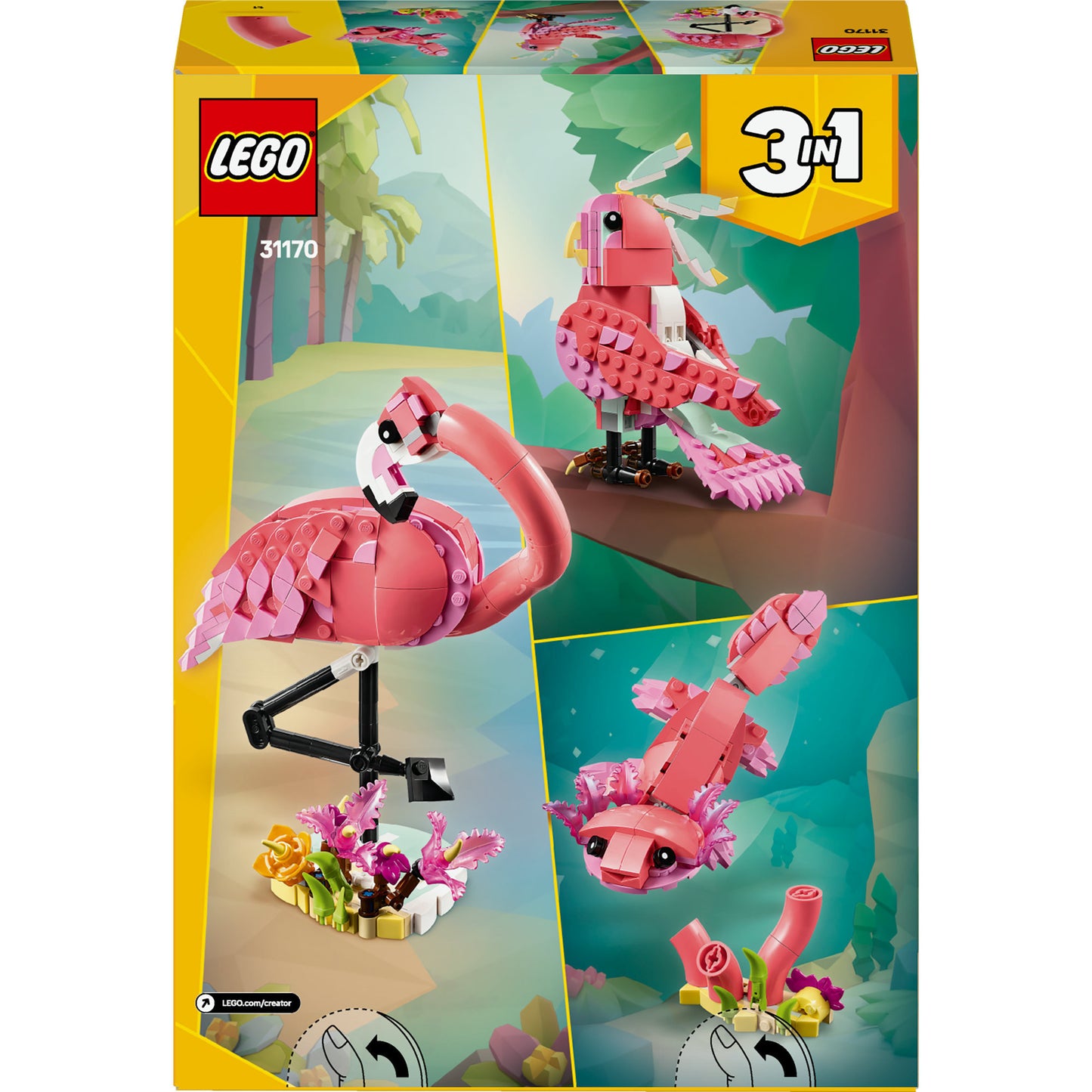 Lego -Schöpfer 31170 Wildtiere rosa Flamingo