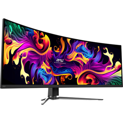 MSI MPG 491CQP QD-OLED 49 gebogener Ultrawide-Gaming-Monitor (schwarz, 2x HDMI, Display-Port, 2x USB-A, USB-B, USB-C, 144 Hz)