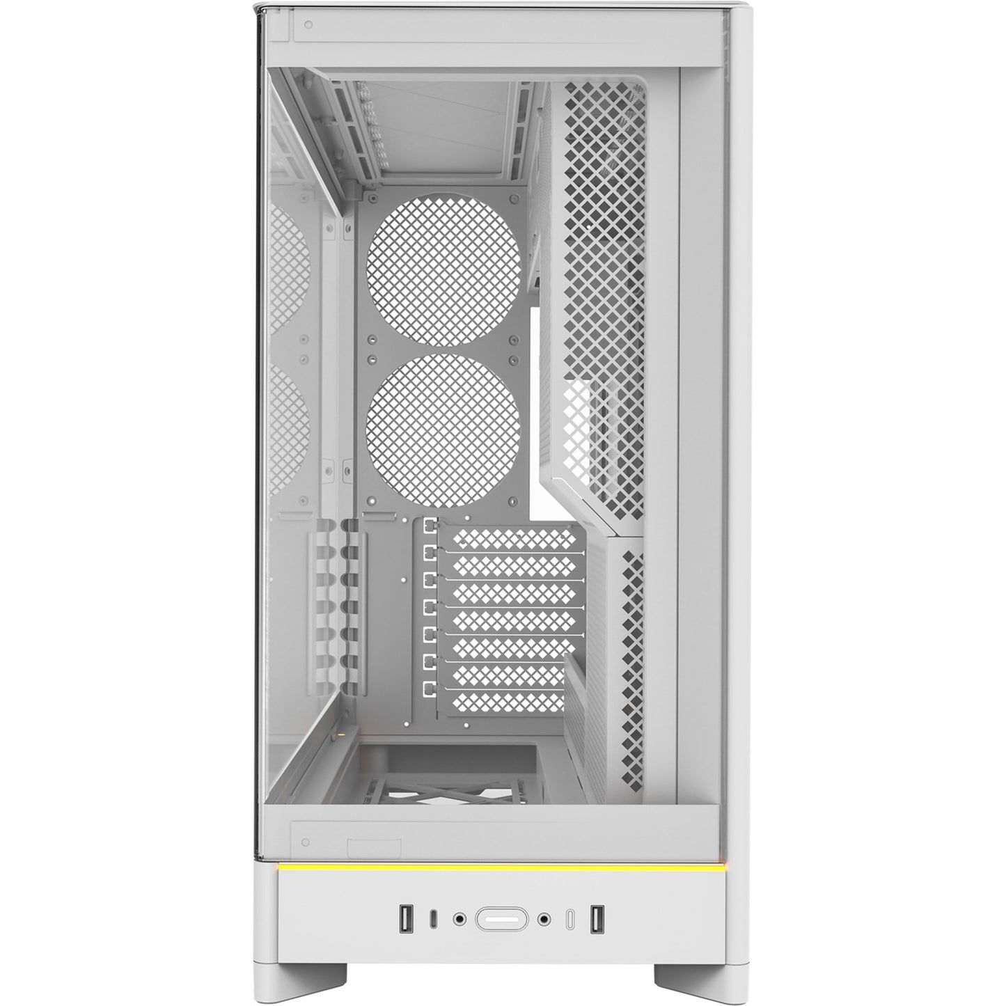 Montech HS02 Midi-Tower-Gehäuse (weiß | 2x USB-A | 1x USB-C | RGB | gehärtetes Glas)