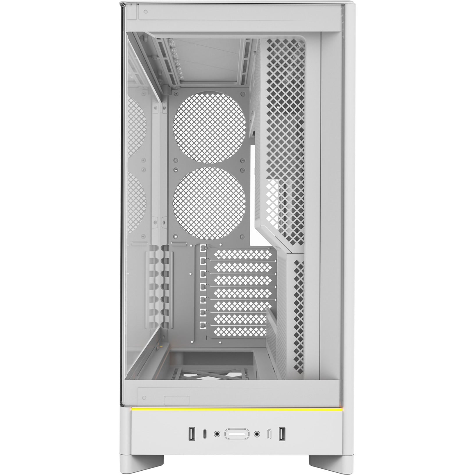 Montech HS02 Midi-Tower-Gehäuse (weiß | 2x USB-A | 1x USB-C | RGB | gehärtetes Glas)