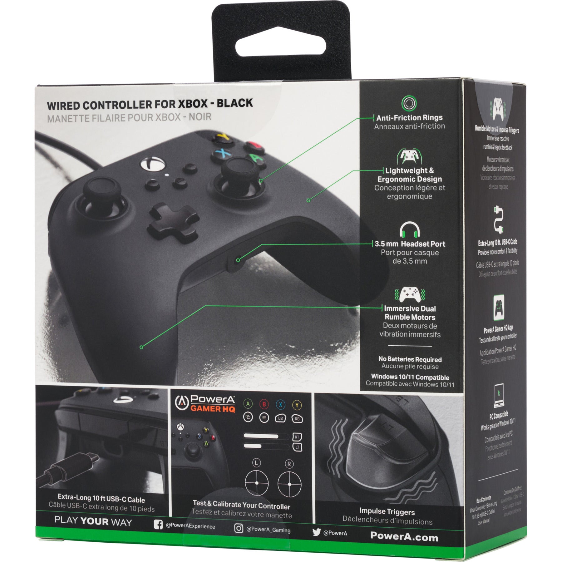 Kabelgebundener Powera-Controller für Xbox Series X|s (Schwarz, Xbox Series X|s, Xbox One, PC)
