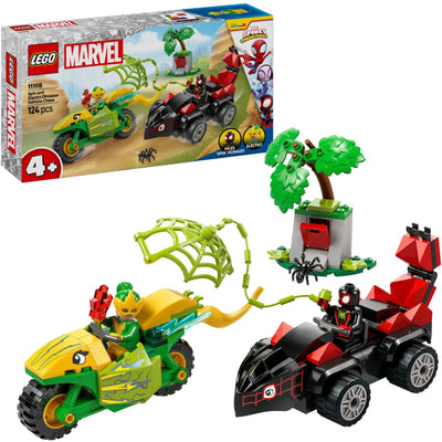 Lego Lego Spidey 11198 Spin und Elektro -Verfolgung mit Dinosaurierfahrzeugen