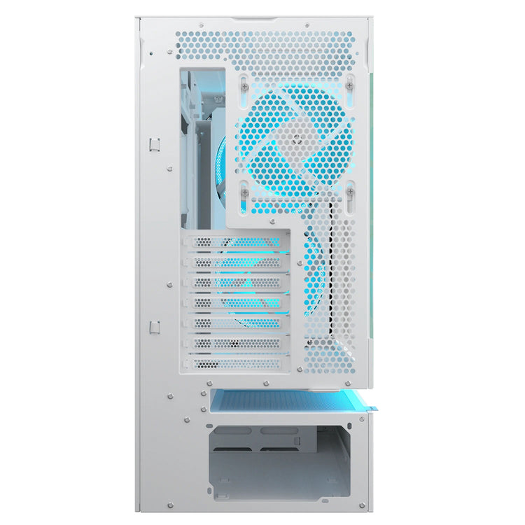 Cougar cfv235 Mesh Midi-Tower-Gehäuse (weiß | 2x USB-A | 1x USB-C | RGB | gehärtetes Glas)