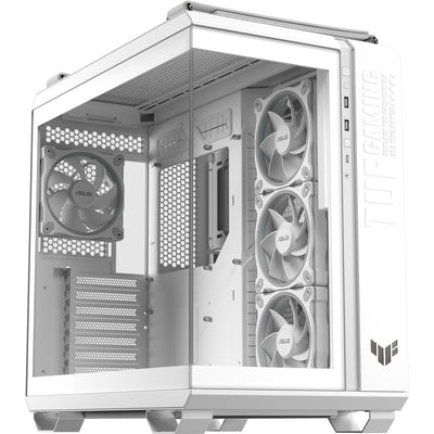 Asus TUF Gaming GT502 Horizon ArGB Midi-Tower-Gehäuse (weiß | 3x USB-A | 1x USB-C | gehärtetes Glas)