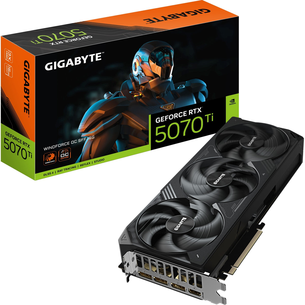 Gigabyte GV-N507TWF3OC-16GD Geforce RTX 5070 Ti Windforce OC SFF 16G, 16GB, GDDR7, 256 Bit