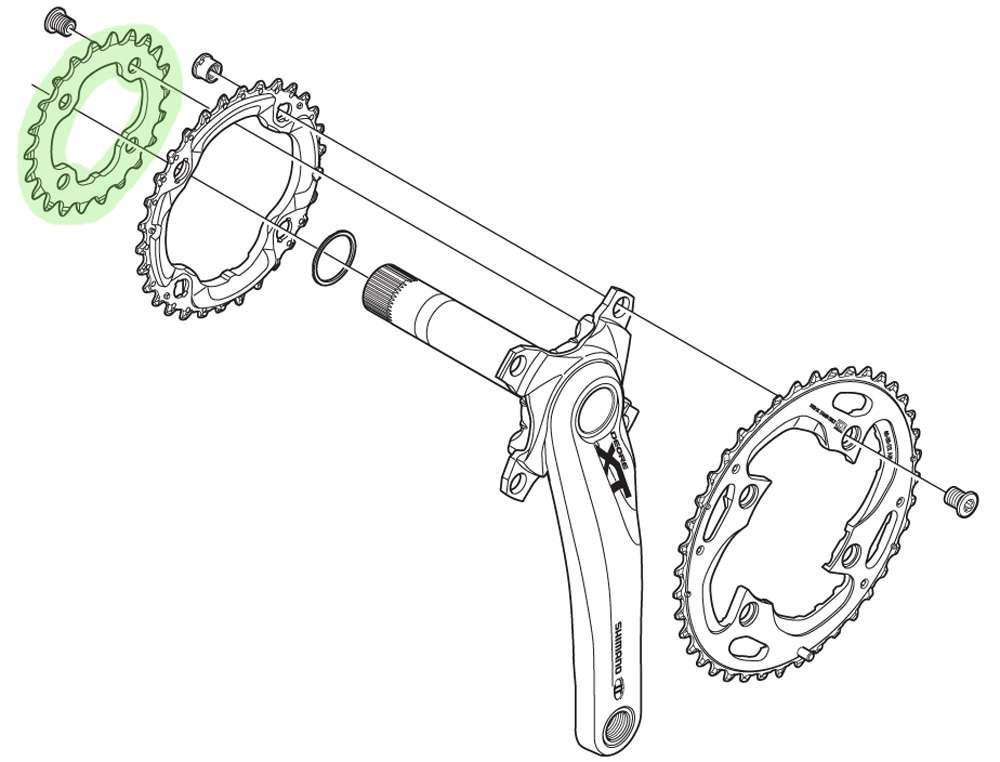Shimano-Kette Top XT 10V 4-Arm FCM-780 Y1MM24000 24T