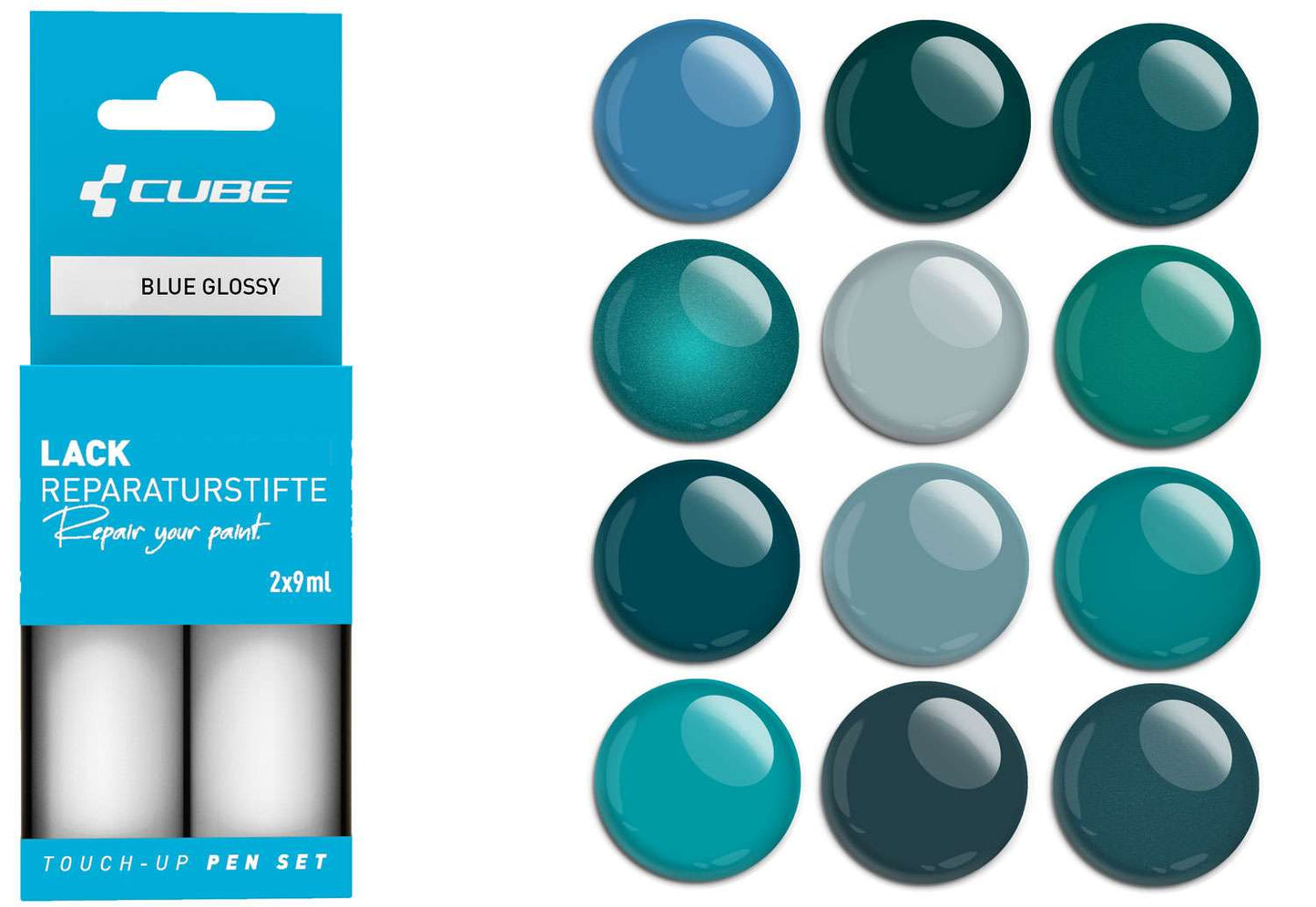 Cube Lackstift-Set blau glänzend