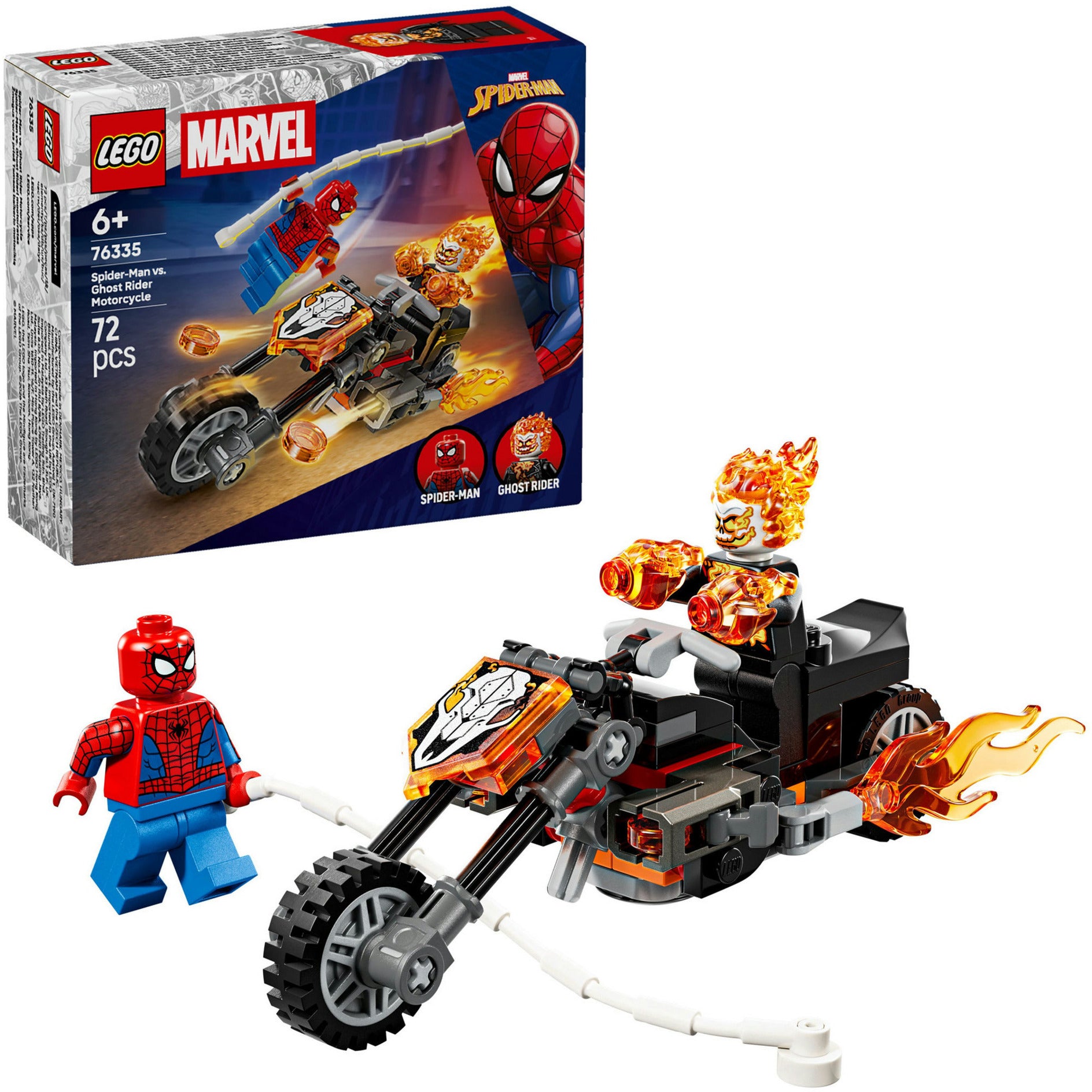 Lego Superhelden 76335 Marvel Spider-Man vs. Ghost Rider Motorrad