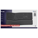 Drahtlose ergonomische Trust Keyra-Tastatur (schwarz, US-Layout, Bluetooth 2,4 G USB) - afbeelding 9