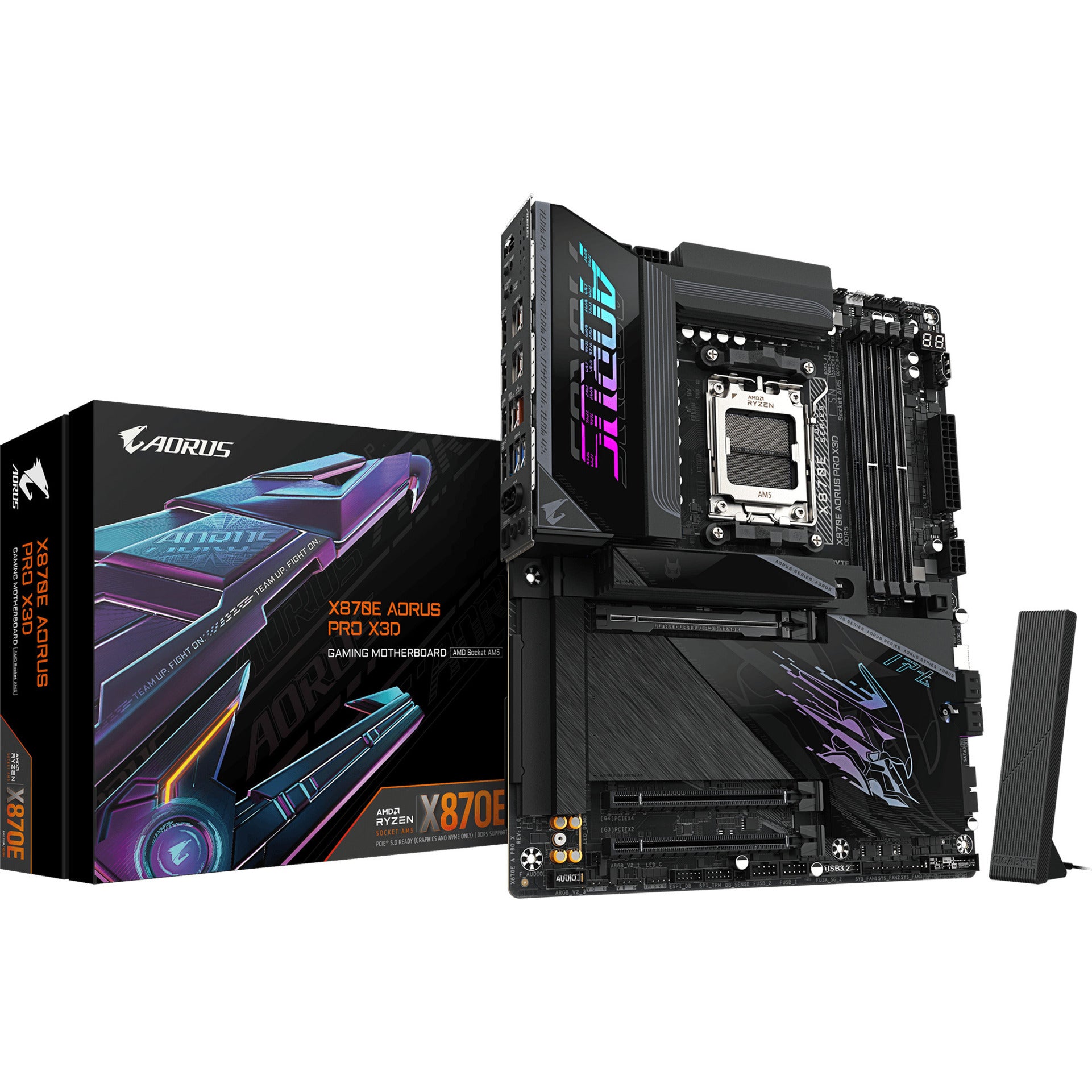Gigabyte x870e aorus pro x3d Sockel AM5 Motherboard (schwarz, Raid, 5 GB-LAN, Wi-Fi 7, BT, Sound, ATX)