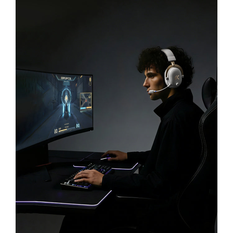 Mchose V9 Turbo+ magnetisches kabelloses Over-Ear-Gaming-Headset (schwarz, Nintendo Switch, Playstation 4, Playstation 5, Mobil, PC, 2,4 G Bluetooth USB)