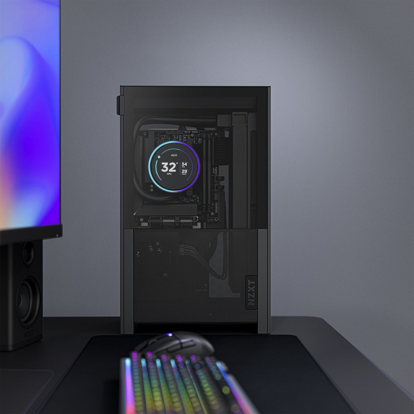 Nzxt h2 flow Mini-Tower-Gehäuse (schwarz | 2x USB-A | 1x USB-C | gehärtetes Glas)