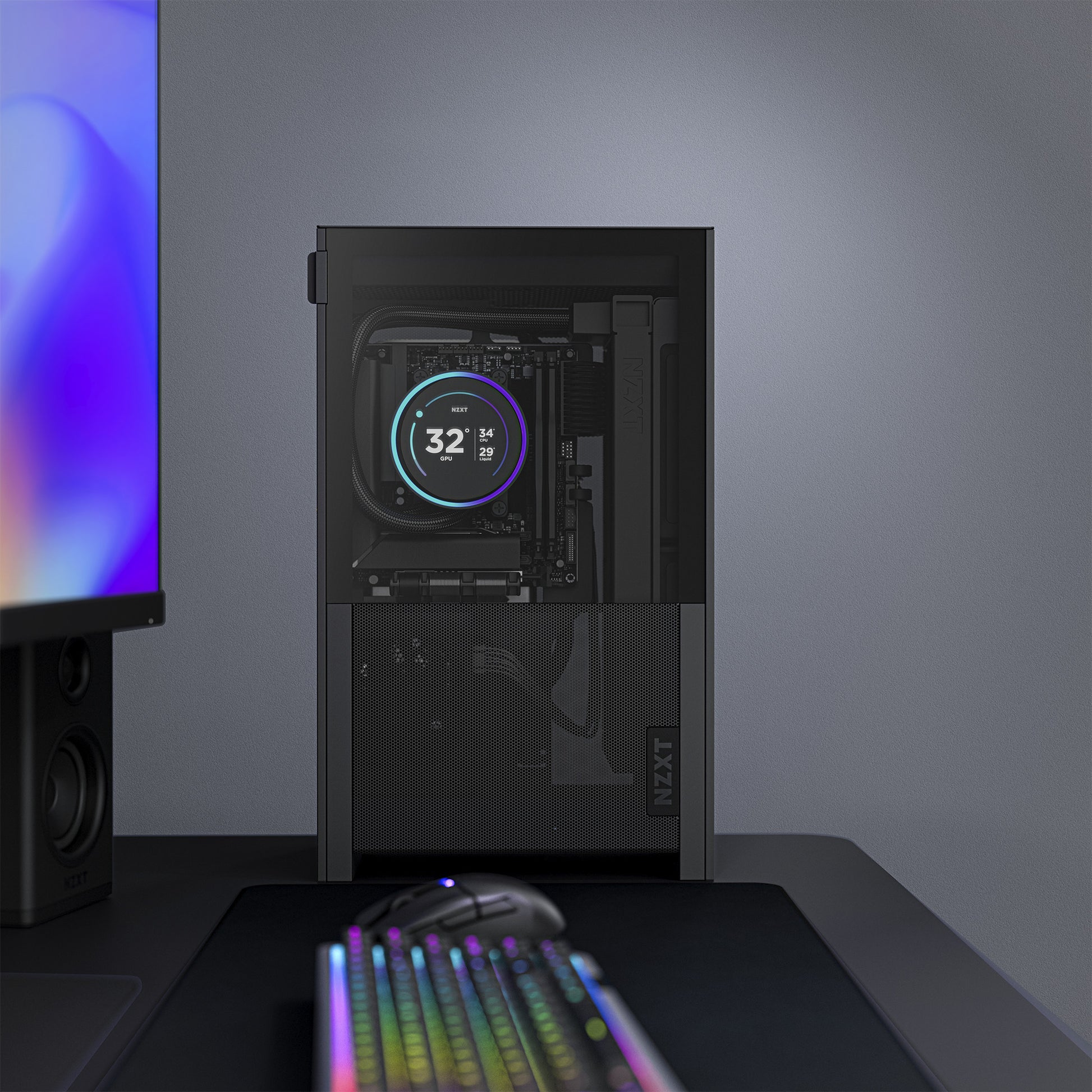 Nzxt h2 flow Mini-Tower-Gehäuse (schwarz | 2x USB-A | 1x USB-C | gehärtetes Glas)