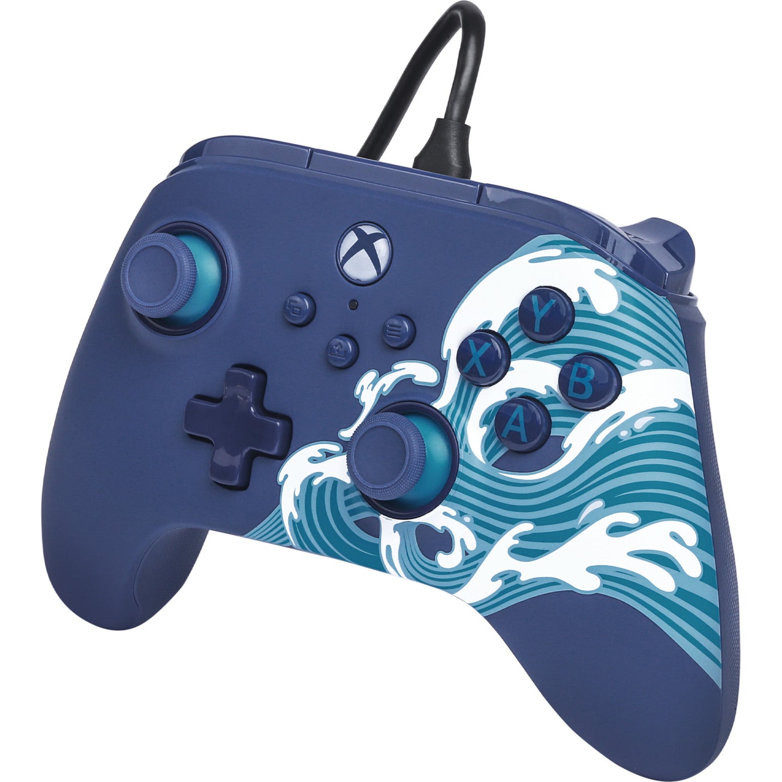 Powera Advantage Controller mit Kabel für die Xbox Series X|s – Water Wave (Azurblau, Xbox Series X|s, Xbox One, PC)