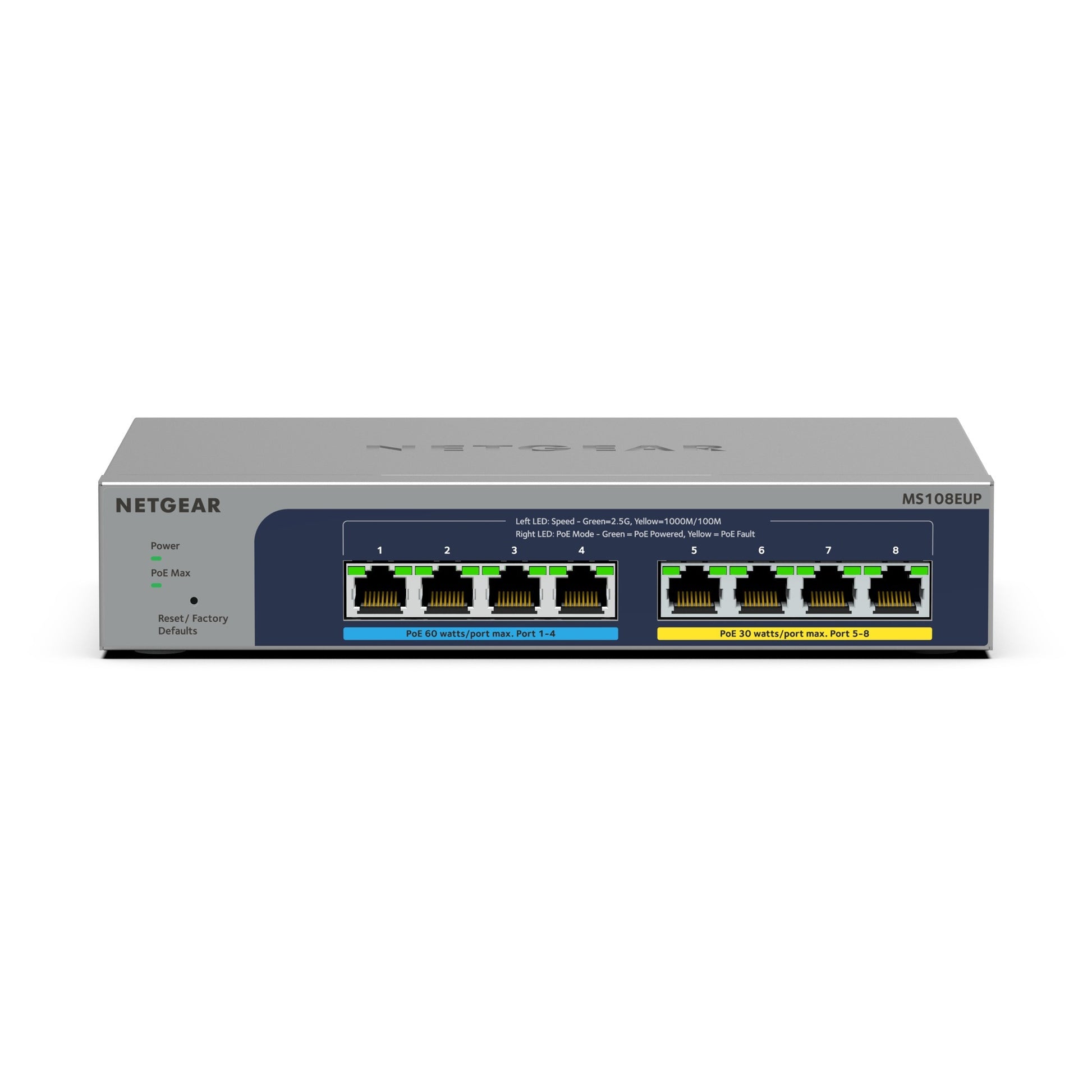 Netgear 8-Port Multi-Gigabit (2,5 g) Ultra60 POE ++ Ethernet