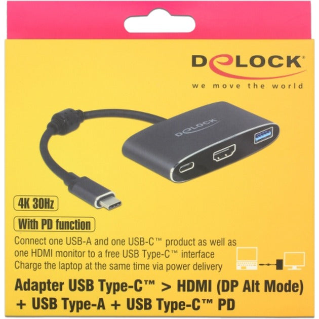 Delock USB-C-Mann> HDMI Female + USB-A + USB-C PD