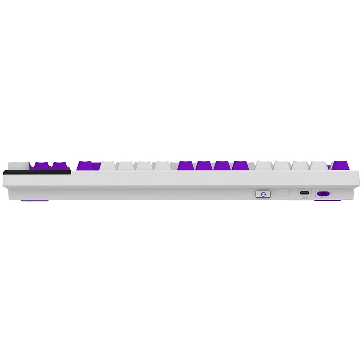 Lorgar kbp70tklw, Gaming-Tastatur (weiß, US-Layout, logar toxic purple, TKL, RGB, Hot-Swap-fähig, PBT Double-Shot, Bluetooth 2,4 GHz USB)