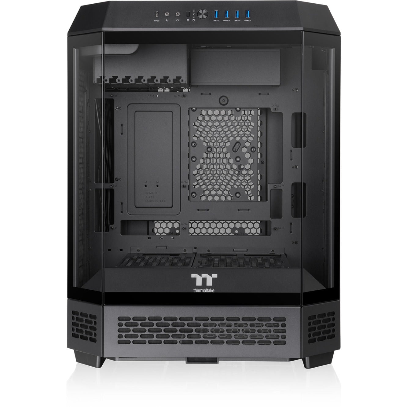 Thermaltake The Tower 600 Midi-Tower-Gehäuse (schwarz | 4x USB-A | 1x USB-C | gehärtetes Glas)