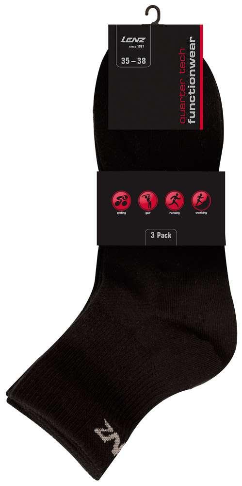 Lenz Performance Quarter Tech - Laufsocken (3er Pack)