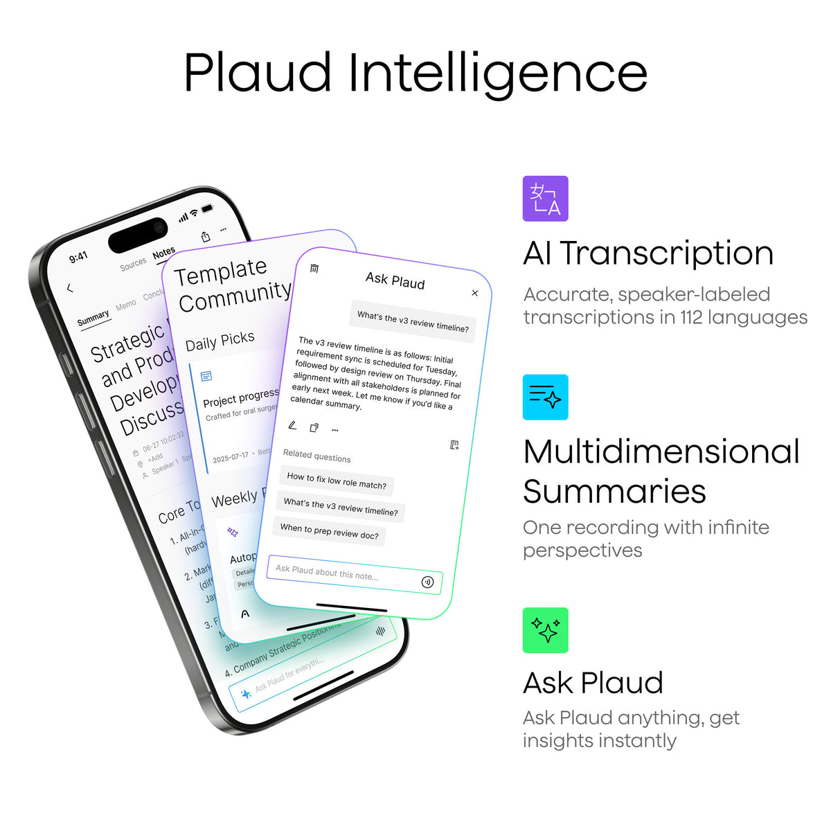Plaud Note Pro Diktiergerät (schwarz, 64 GB, Bluetooth (BLE 5.4), Dual-Band Wi-Fi (2,4 GHz 5 GHz))