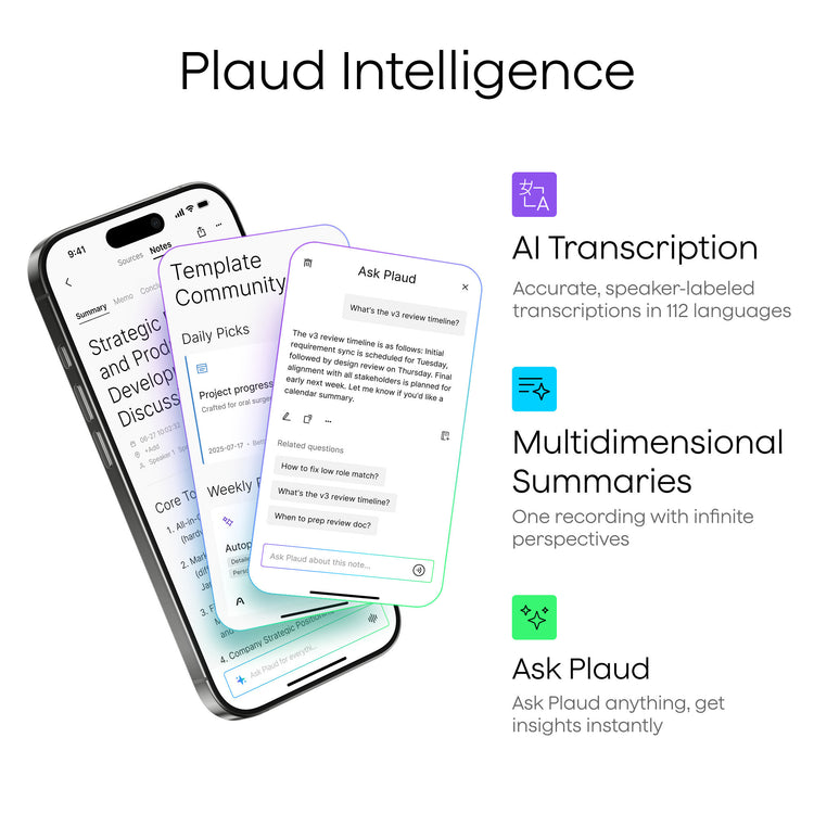 Plaud Note Pro Diktiergerät (schwarz, 64 GB, Bluetooth (BLE 5.4), Dual-Band Wi-Fi (2,4 GHz 5 GHz))