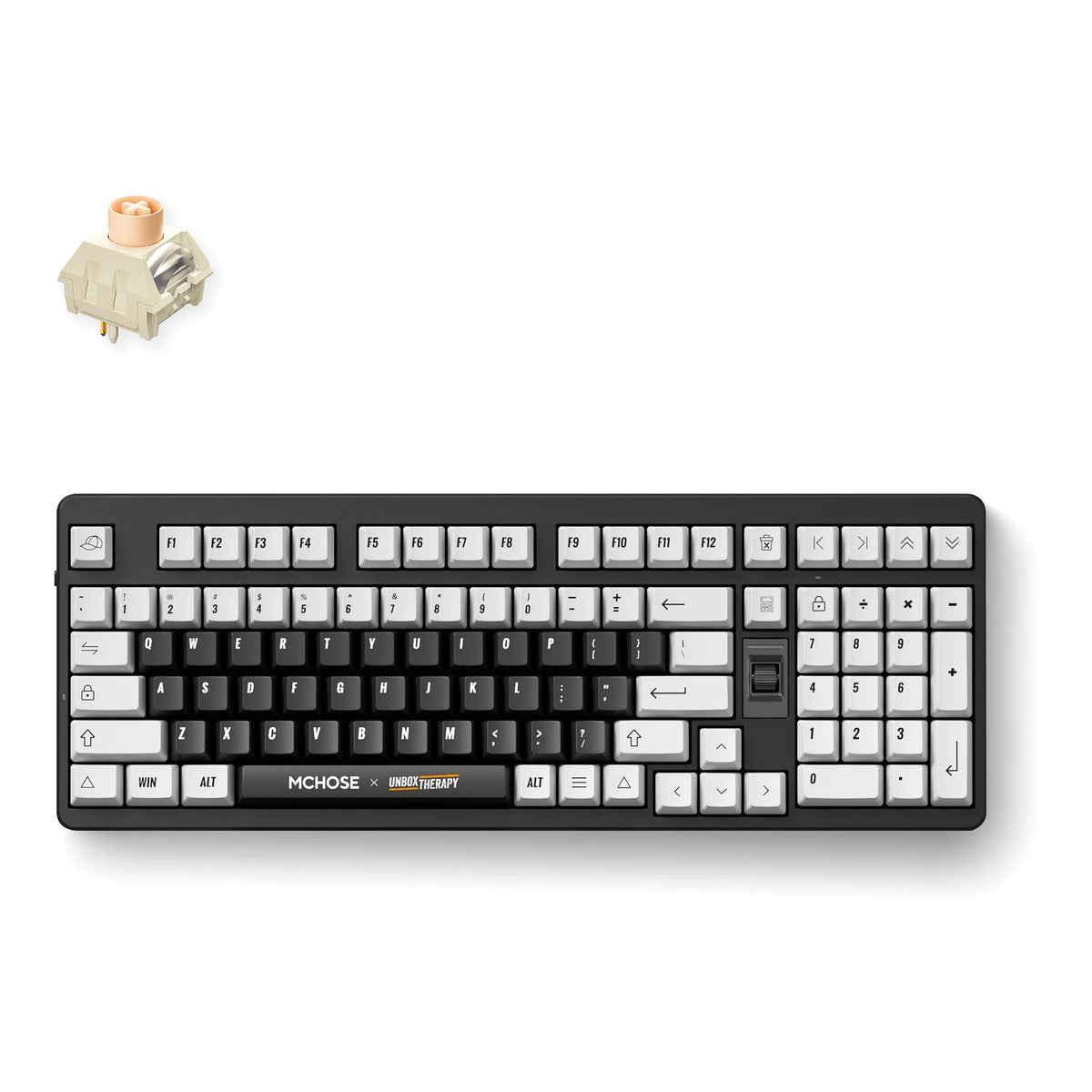 Mchose x Unbox Therapy – UT98 mechanische Tastatur, Tastatur (klassische Therapie, Icy Creamsicle Switch, 98 %, RGB, Hot Swap, 2,4 GHz USB-C Bluetooth)