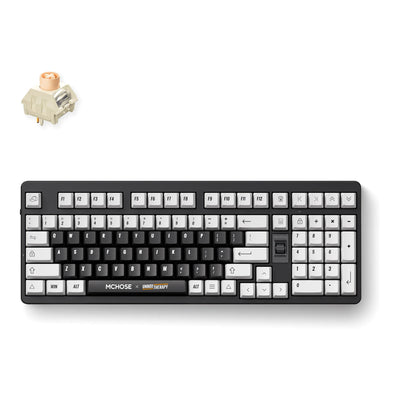 Mchose x Unbox Therapy – UT98 mechanische Tastatur, Tastatur (klassische Therapie, Icy Creamsicle Switch, 98 %, RGB, Hot Swap, 2,4 GHz USB-C Bluetooth)