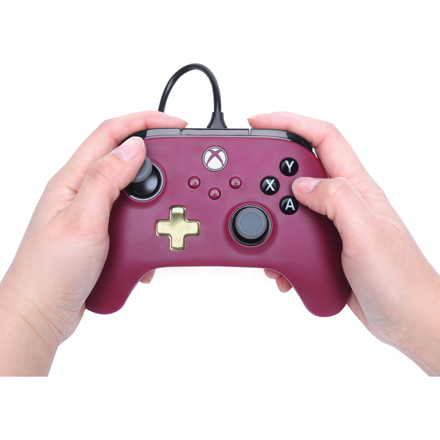 Powera Advantage Plus Kabelgebundener Controller für Xbox Series X|s – Ruby (Dunkelrot, Xbox Series X|s, Xbox One, PC)