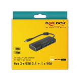 Delock USB-C 3.1> 3x USB-A 3.0 Hub + 1x VGA - afbeelding 2