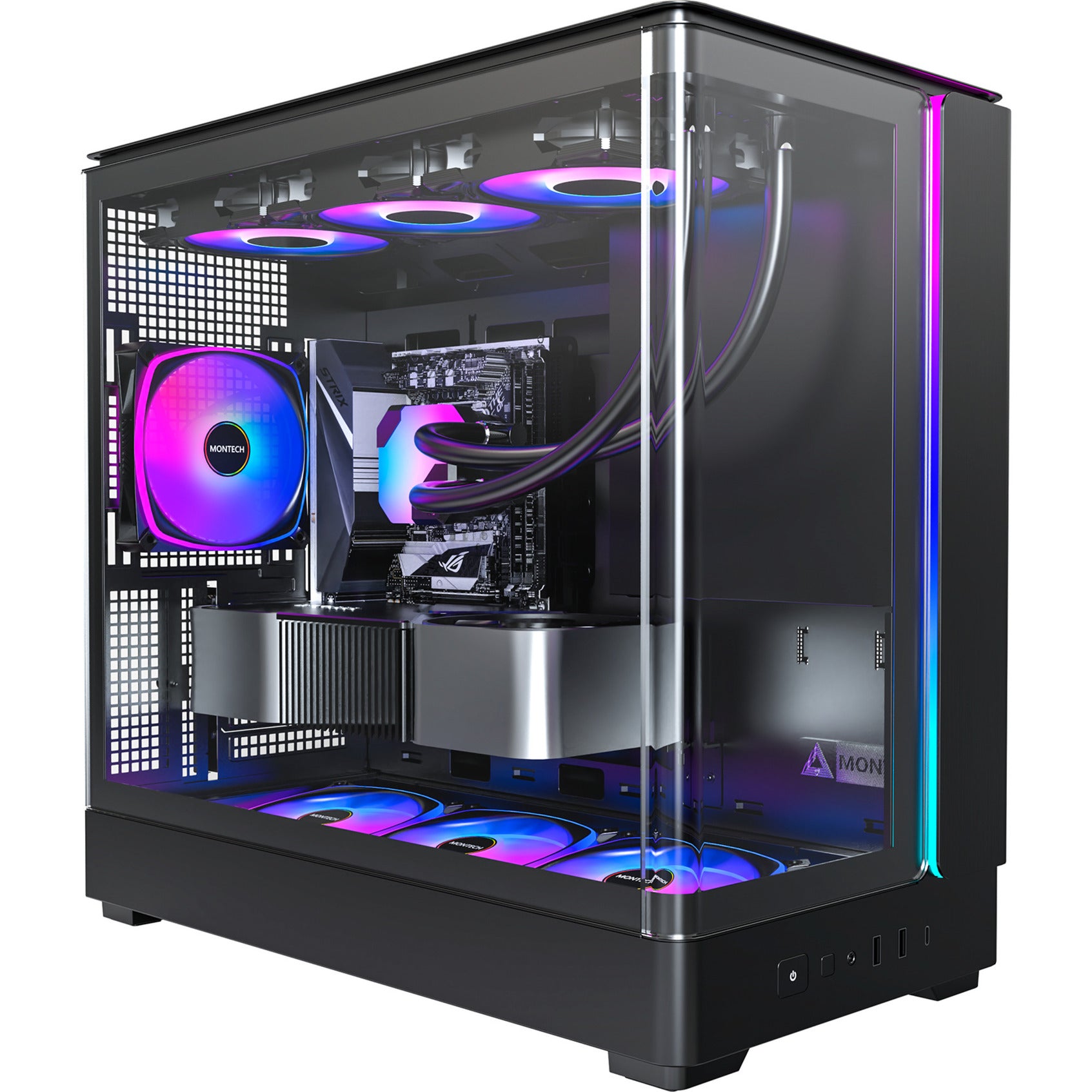 Montech King 15 Pro Midi-Tower-Gehäuse (schwarz | 2x USB-A | 1x USB-C | RGB | Fenster)