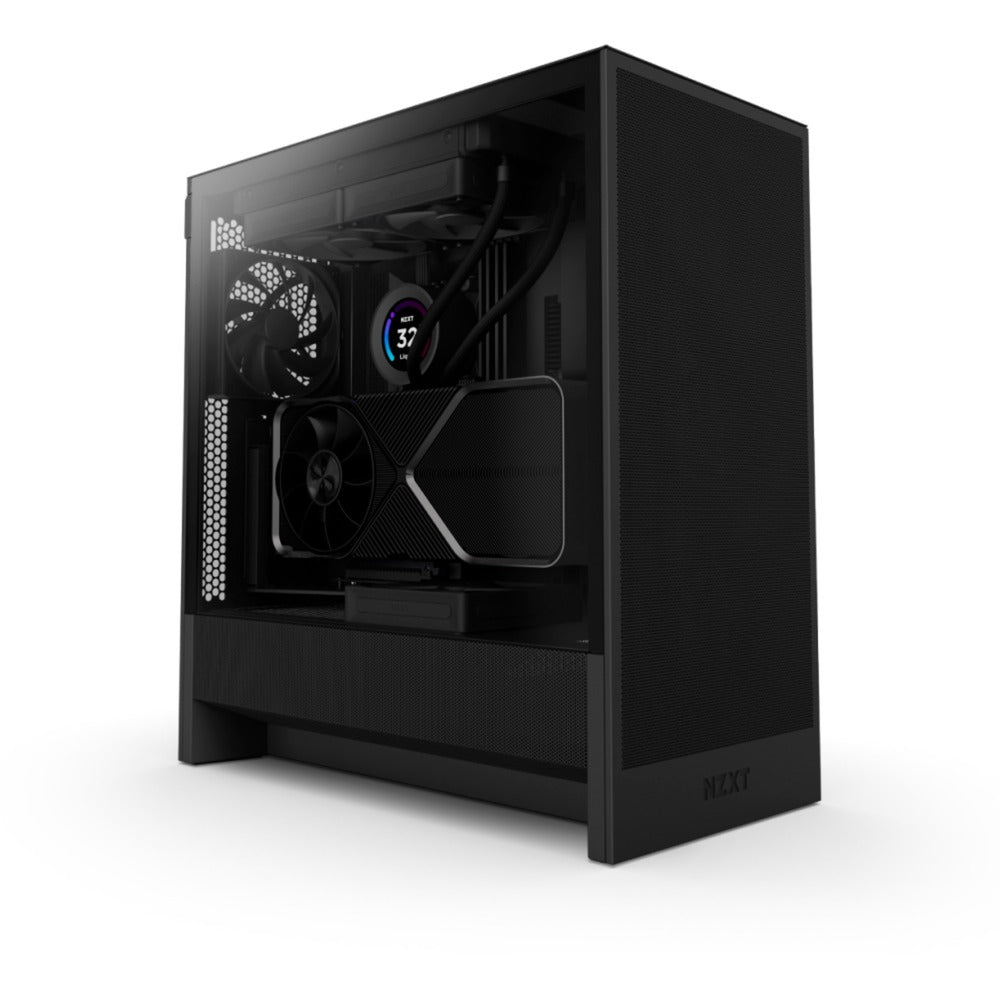 Nzxt h5 flow v2 Midi-Tower-Gehäuse (schwarz | 1x USB-A | 1x USB-C | gehärtetes Glas)