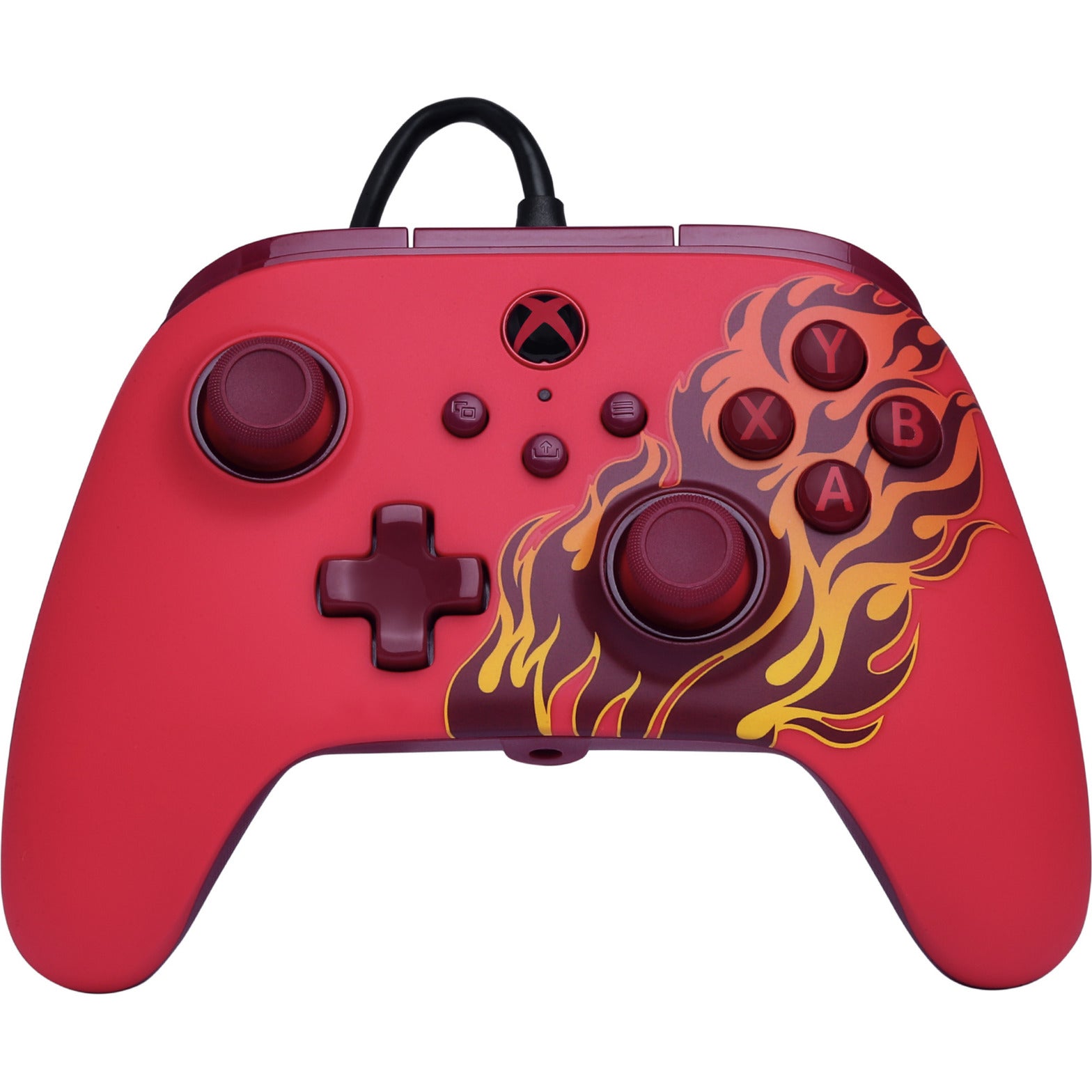Powera Advantage Controller mit Kabel für die Xbox Series x|s – Red Fire (rot, Xbox Series x|s, Xbox One, PC)