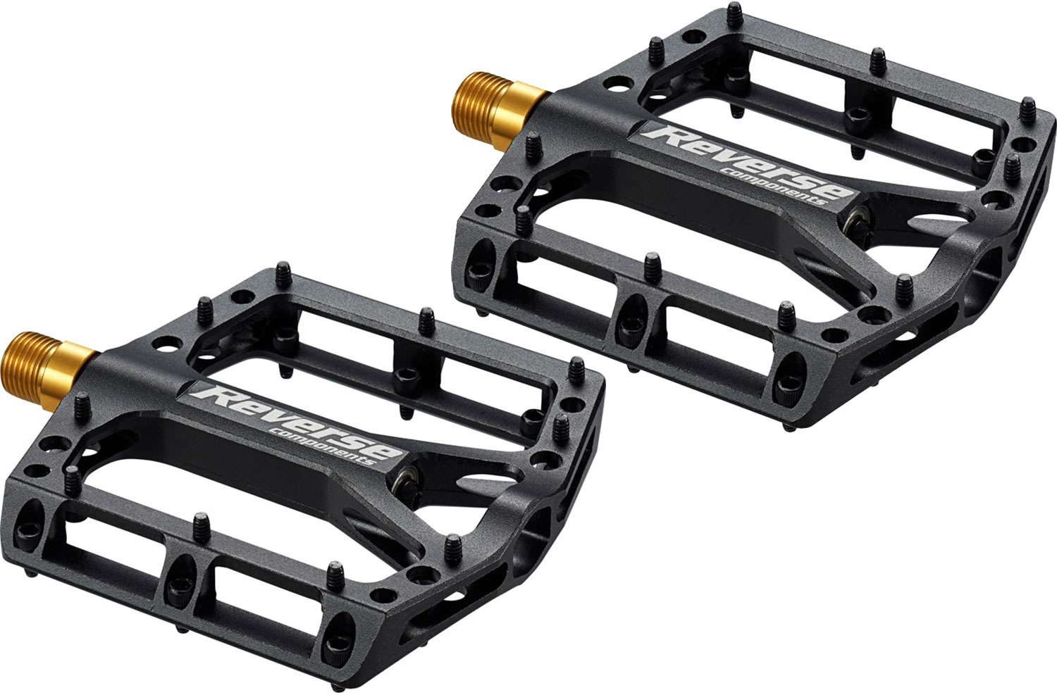 Reverse Components schwarze Plattformpedale aus Titan