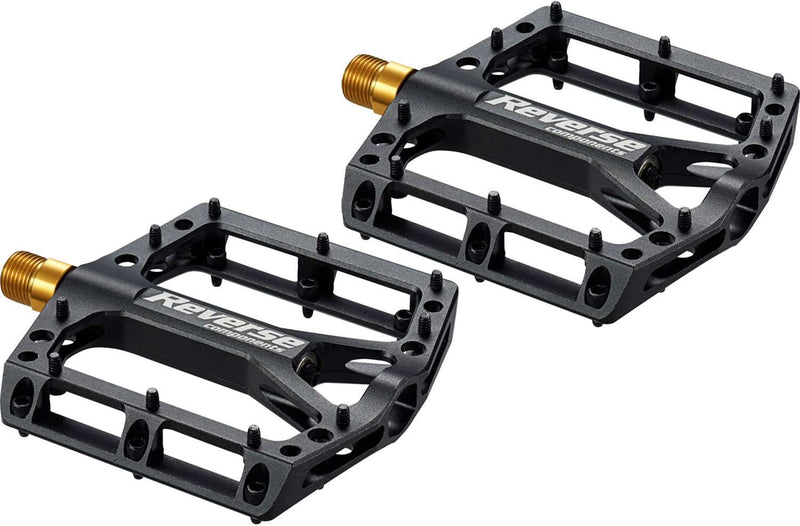 Reverse Components schwarze Plattformpedale aus Titan