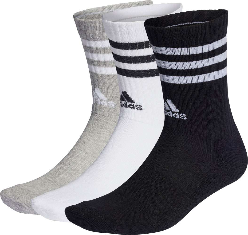 Adidas 3-Streifen gepolsterte Crew - Socken (3er-Pack)