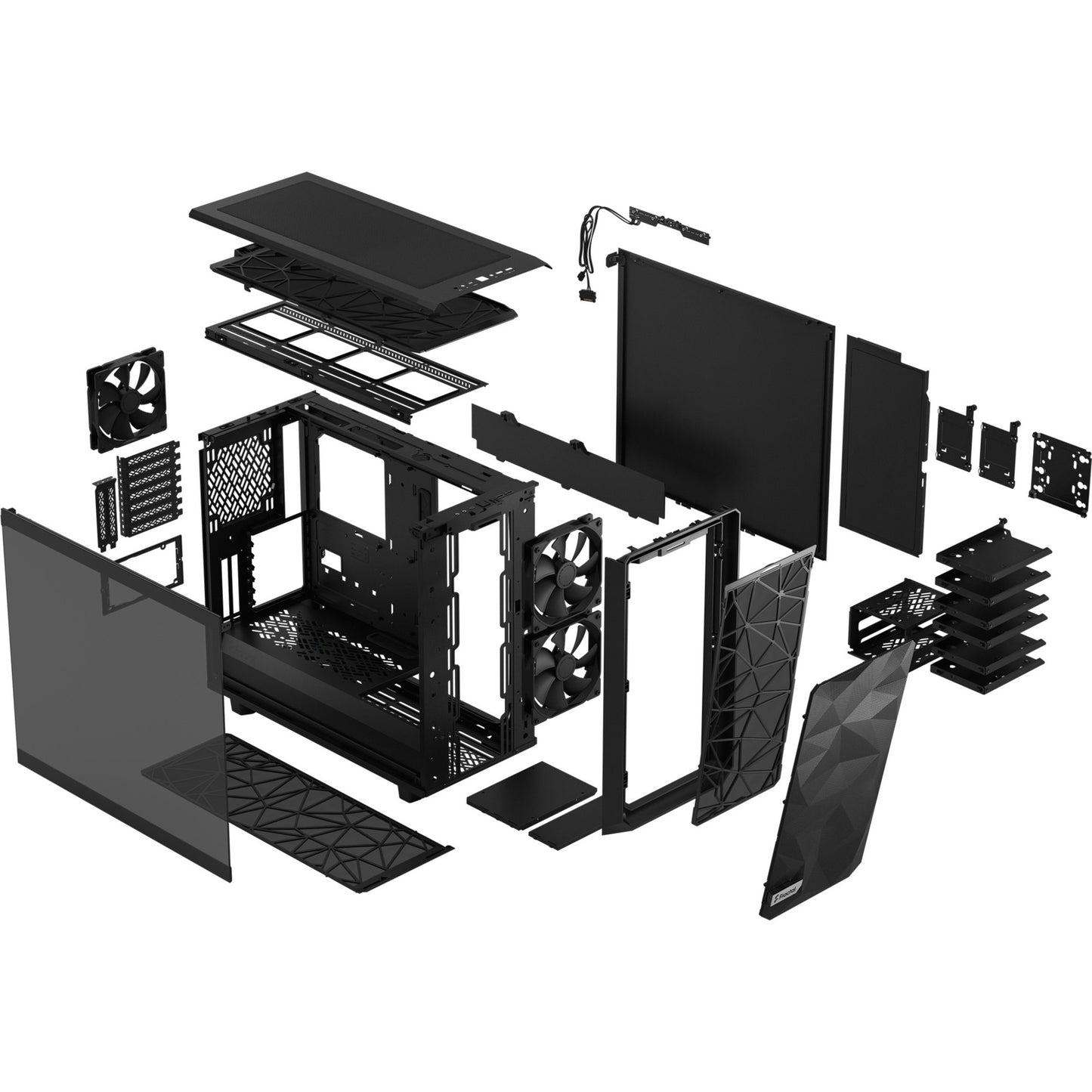 Fraktales Design meshify 2 leuchtendem Glas
