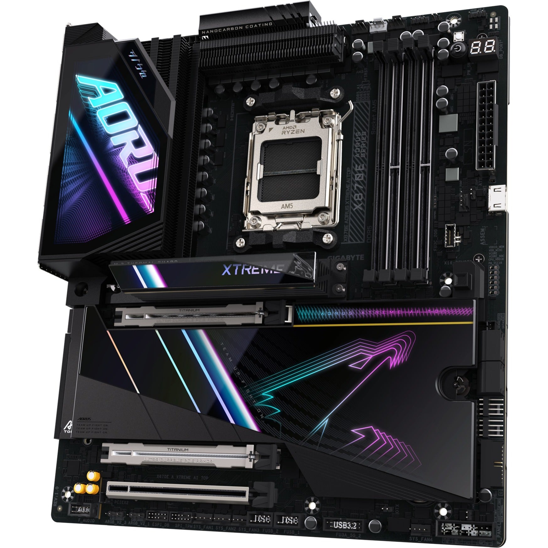 Gigabyte x870e a xtreme AI Top Sockel AM5 Mainboard (schwarz, RAID, 2x 10 GB-LAN, WLAN, BT, Sound, E-ATX)