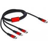 Delock USB-Ladekabel 3-in-1 USB-C an Lightning + mic - afbeelding 1