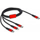 Delock USB-Ladekabel 3-in-1 USB-C an Lightning + mic