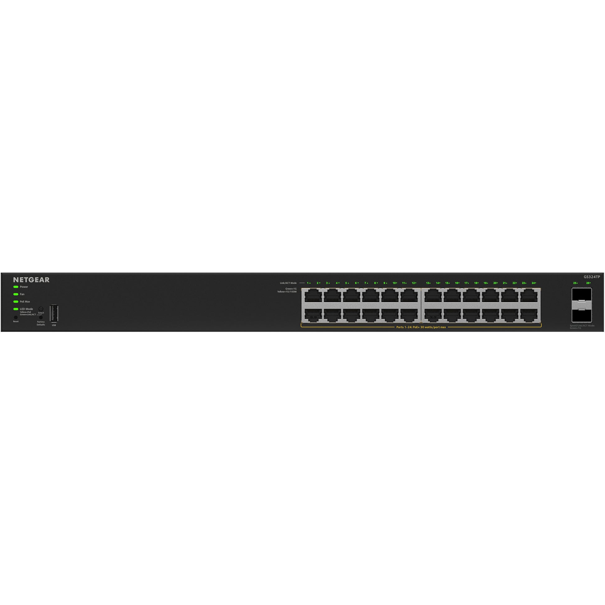 Netgear gs324tpv2 Switch (schwarz, 190 W PoE-Budget)
