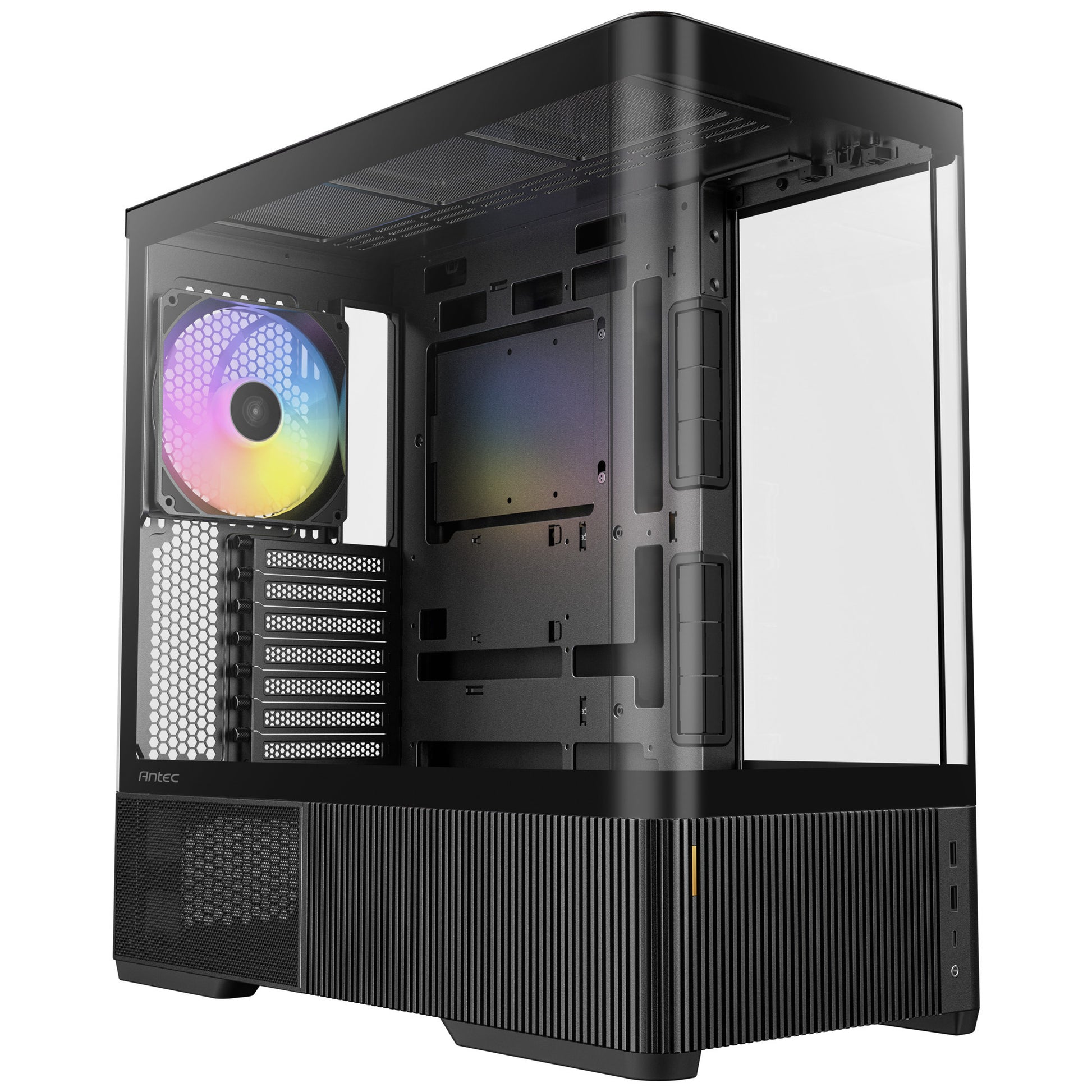 Antec C6 Curve Argb Midi-Tower-Gehäuse (schwarz | 2x USB-A | 1x USB-C | gehärtetes Glas)