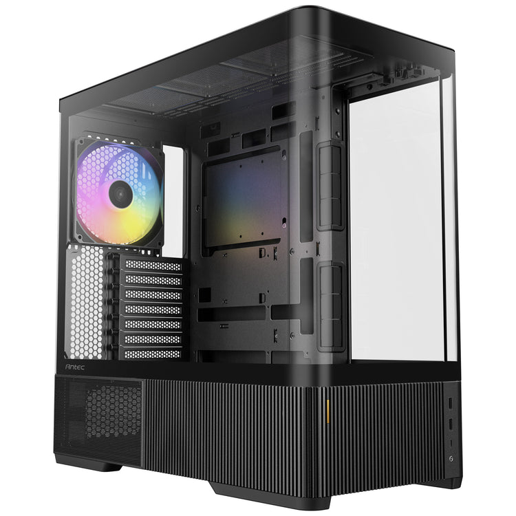Antec C6 Curve Argb Midi-Tower-Gehäuse (schwarz | 2x USB-A | 1x USB-C | gehärtetes Glas)