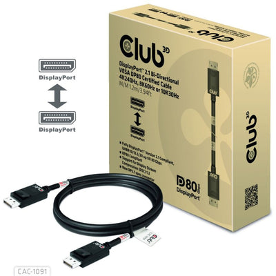 Club 3D DisplayPort 2.1 BI-Direktional VESA DP80 Zertifiziert