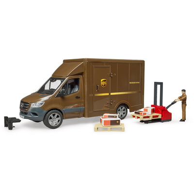 BRUDER MB Sprinter Ups mit Treiber und Zubehör