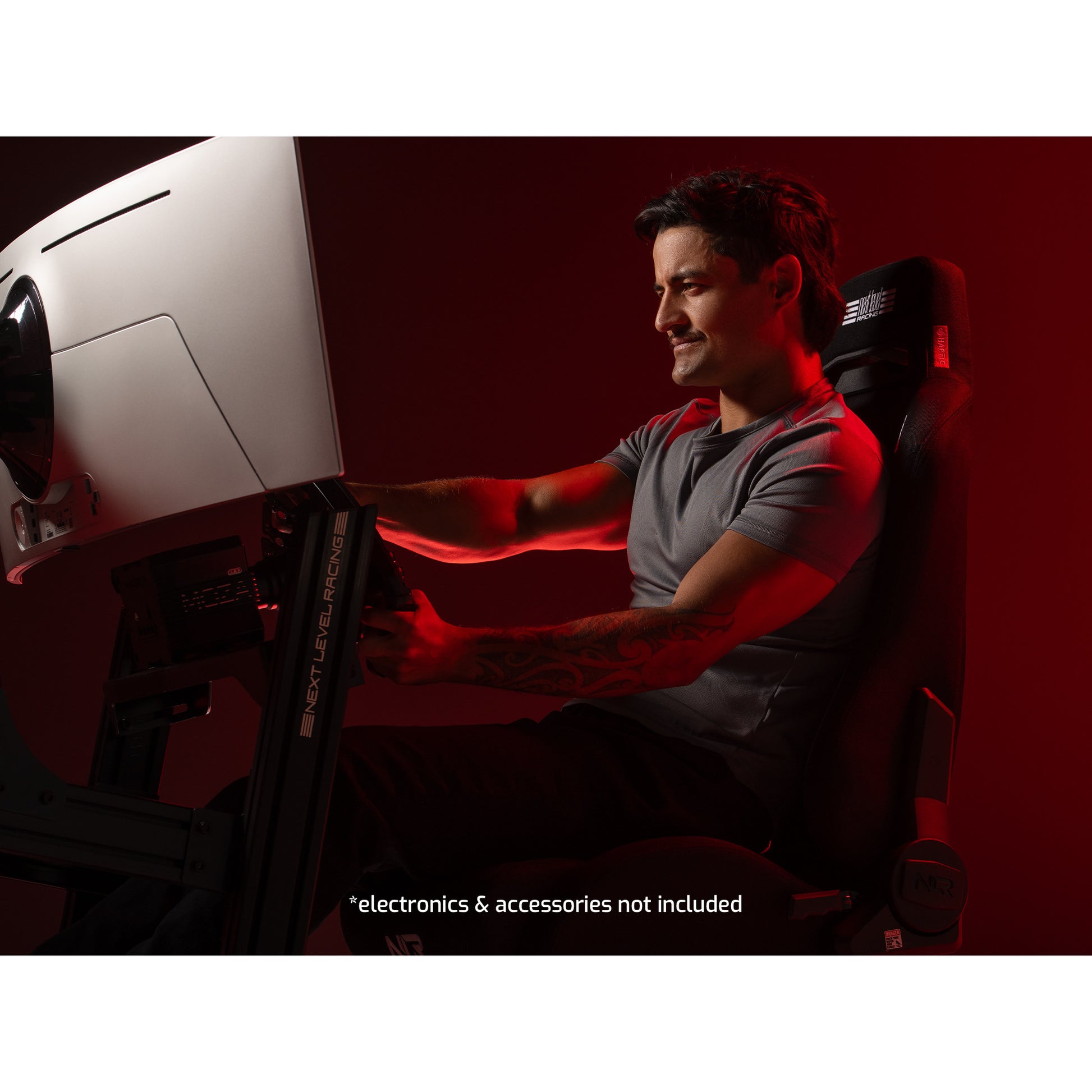 Next Level Racing ERS3 Rennstuhl mit haptischem Feedback, Sim-Rennsitz (schwarz)