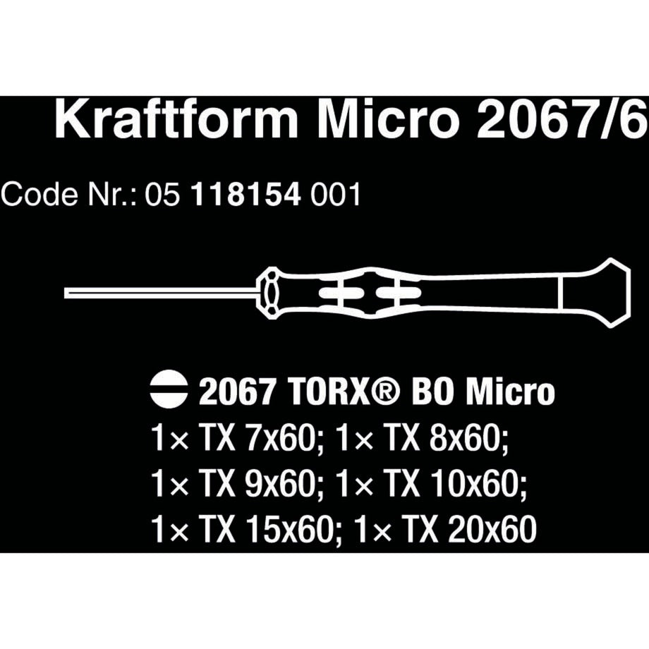 Wera 2067 6 Elektronik Torx Bo Schraubendreher Set + r