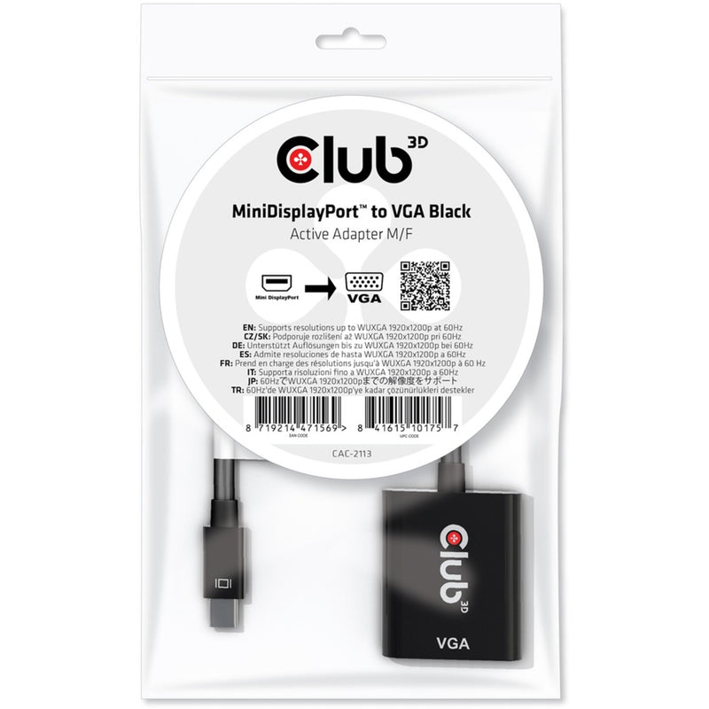 Club 3D Mini DisplayPort zu VGA Active Adapter