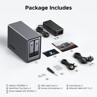 Ugreen nasync dxp2800 (grau, 2,5 GBe, HDMI, USB-C)